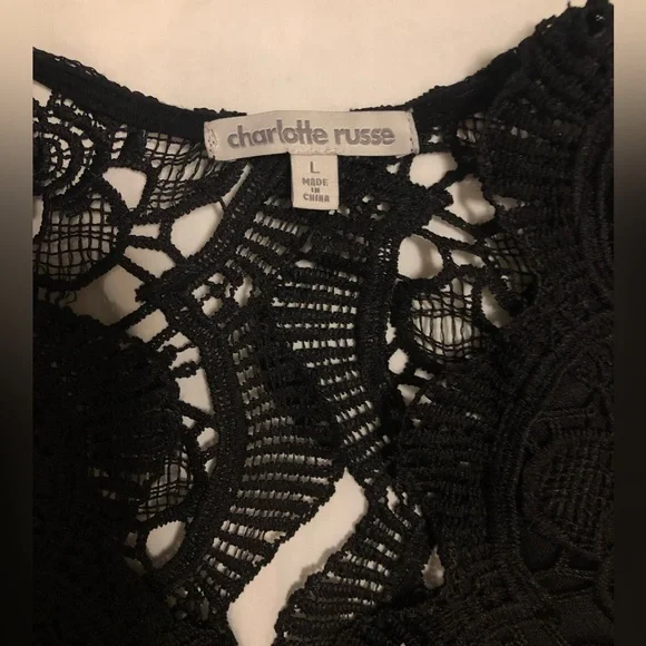 Charlotte Russe, black, L, lace bodice and skater style skirt - Picture 3 of 10